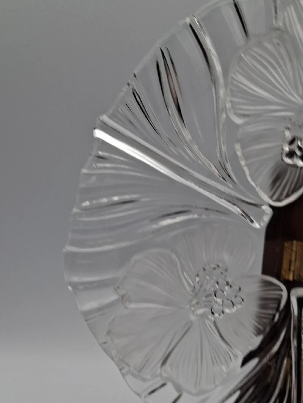 Clear Floral Glass Decorative Bowl - Home Accents